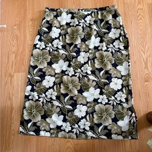 Fashion Bug Black and White Floral Midi Skirt